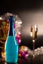 Party concept with bottle of champagne