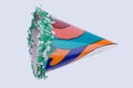 Party cone hat with abstract pattern.