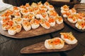 party corporate food buffet appetizers fish canapes