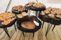 party corporate food buffet appetizers fish canapes