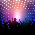 Party crowd on disco lights background Royalty Free Stock Photo
