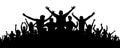 Party crowd people silhouette. Royalty Free Stock Photo