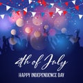 Party crowd on a 4th July Independence Day background Royalty Free Stock Photo