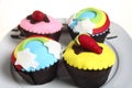 Party cupcakes on a plate Royalty Free Stock Photo