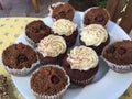 Party cupcakes on plate still life photo Royalty Free Stock Photo