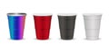 Party cups mock up set realistic 3d vector