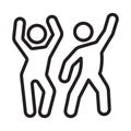 Party dance, dance, celebration, part fully editable vector icons