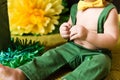 Yellow and green details of first baby boy birthday