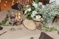 Party decoration; Reception room, tables decorated for the celebration of events Royalty Free Stock Photo