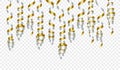 Party decorations golden and silver streamers or curling party ribbons. Vector illustration