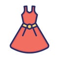 Party dress, dress, frock, clothes fully editable vector icons