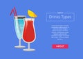 Party Drink Types Web Advertising Poster Alcohol