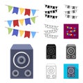 Party, entertainment cartoon,black,flat,monochrome,outline icons in set collection for design. Celebration and treat Royalty Free Stock Photo