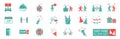 Party Event icons set. Solid icon style. Contains Celebration, Party, Event. Royalty Free Stock Photo