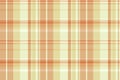 Party fabric tartan vector, micro seamless background plaid. Handsome textile pattern texture check in light and orange colors Royalty Free Stock Photo