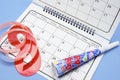 Party Favors and Calendar Royalty Free Stock Photo