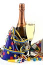 Bottle and glass of champagne Royalty Free Stock Photo