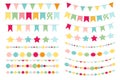 Party Flags, Buntings, Brushes for Creating a Party Invitation Royalty Free Stock Photo