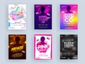 Party Flyer Design of Disco Night, Pink Friday and Sensation Party like as Color, Private