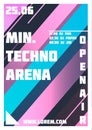 Party Flyer. Minimal,Techno Arena. Music event flyer or banner illustration template