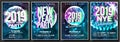 2019 Party Flyer Poster Set Vector. Night Club Celebration. Musical Concert Banner. Happy New Year. Celebration Template Royalty Free Stock Photo