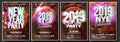 2019 Party Flyer Poster Set Vector. Night Club Celebration. Musical Concert Banner. Happy New Year. Celebration Template Royalty Free Stock Photo