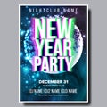 2019 Party Flyer Poster Vector. Happy New Year. Music Night Club Event. Greeting Dance Event. Design Illustration Royalty Free Stock Photo