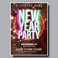 2019 Party Flyer Poster Vector. Happy New Year. Music Night Club Event. Greeting Dance Event. Design Illustration Royalty Free Stock Photo