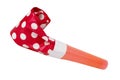 Party foil whistle festive noisemaker blowout isolated on the white