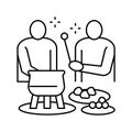 party fondue line icon vector illustration Royalty Free Stock Photo