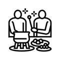 party fondue line icon vector illustration Royalty Free Stock Photo