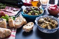 Party food, spanish tapas Royalty Free Stock Photo