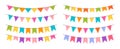 Party garland bunting birthday flat set vector