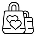 Party gift bags icon outline vector. Special marriage