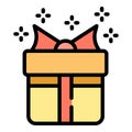 Party gift box icon vector flat Royalty Free Stock Photo