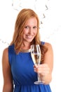 Party girl with champagne glass