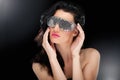 Party girl in club glasses Royalty Free Stock Photo