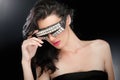 Party girl in club glasses Royalty Free Stock Photo