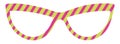 Party glasses icon. Funny carnival costume sunglasses