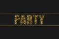 Party golden halftone sign