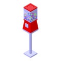 Party gum machine icon isometric vector. Slot element