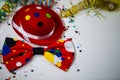 Party hat with bow and streamers Royalty Free Stock Photo