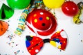 Party hat with bow and streamers Royalty Free Stock Photo