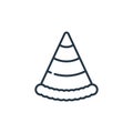 party hat icon vector from celebration concept. Thin line illustration of party hat editable stroke. party hat linear sign for use Royalty Free Stock Photo