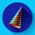 Party hat vector icon long shadow Royalty Free Stock Photo