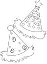 Party hats coloring page Royalty Free Stock Photo