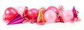 Party hats with ribbons and balloons Royalty Free Stock Photo