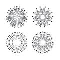 Party and holiday event firework icon flat set vector
