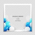 Party Holiday Photo Frame Template with balloons for post in Social Network. Vector Illustration EPS10