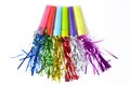 Party Horn Blower with colored streamers Royalty Free Stock Photo